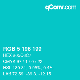 Color code: RGB 5 198 199 | qconv.com