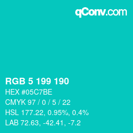 Color code: RGB 5 199 190 | qconv.com