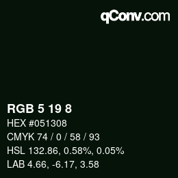Color code: RGB 5 19 8 | qconv.com