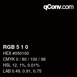 カラーコード: RGB 5 1 0 | qconv.com