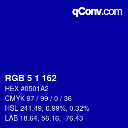 Farbcode: RGB 5 1 162 | qconv.com