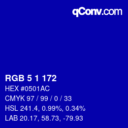 Color code: RGB 5 1 172 | qconv.com
