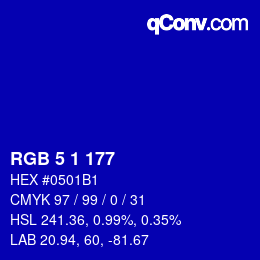Color code: RGB 5 1 177 | qconv.com
