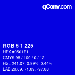 Color code: RGB 5 1 225 | qconv.com