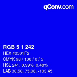 カラーコード: RGB 5 1 242 | qconv.com