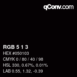 カラーコード: RGB 5 1 3 | qconv.com