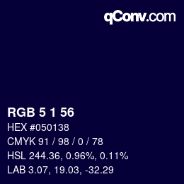 Color code: RGB 5 1 56 | qconv.com