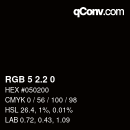 カラーコード: RGB 5 2.2 0 | qconv.com