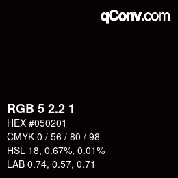 Color code: RGB 5 2.2 1 | qconv.com