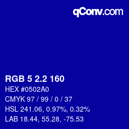 カラーコード: RGB 5 2.2 160 | qconv.com