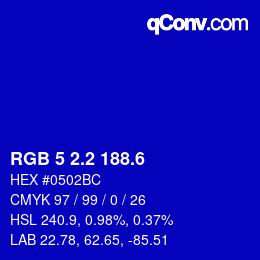 カラーコード: RGB 5 2.2 188.6 | qconv.com