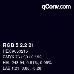 Color code: RGB 5 2.2 21 | qconv.com