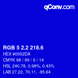 カラーコード: RGB 5 2.2 218.6 | qconv.com