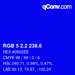 カラーコード: RGB 5 2.2 238.6 | qconv.com