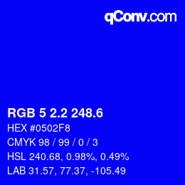 カラーコード: RGB 5 2.2 248.6 | qconv.com