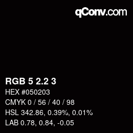 Code couleur: RGB 5 2.2 3 | qconv.com
