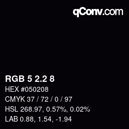 カラーコード: RGB 5 2.2 8 | qconv.com