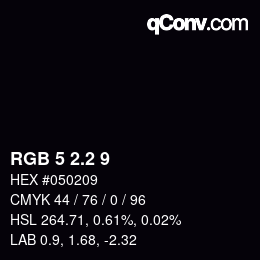 カラーコード: RGB 5 2.2 9 | qconv.com
