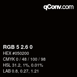 カラーコード: RGB 5 2.6 0 | qconv.com