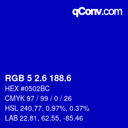 カラーコード: RGB 5 2.6 188.6 | qconv.com