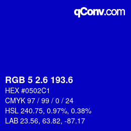 カラーコード: RGB 5 2.6 193.6 | qconv.com