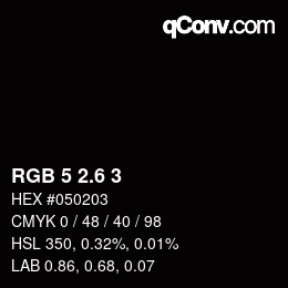 カラーコード: RGB 5 2.6 3 | qconv.com