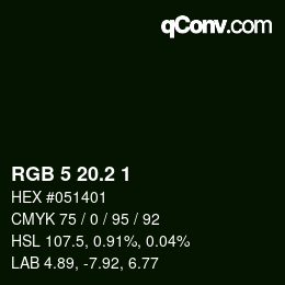カラーコード: RGB 5 20.2 1 | qconv.com