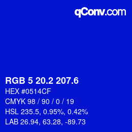 カラーコード: RGB 5 20.2 207.6 | qconv.com