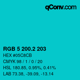 カラーコード: RGB 5 200.2 203 | qconv.com