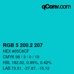 カラーコード: RGB 5 200.2 207 | qconv.com