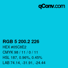 カラーコード: RGB 5 200.2 226 | qconv.com