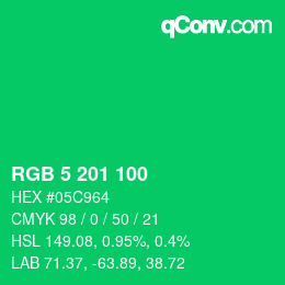 Color code: RGB 5 201 100 | qconv.com