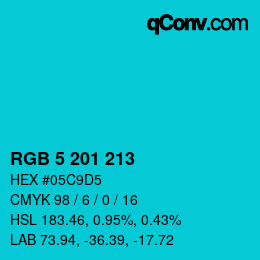 Color code: RGB 5 201 213 | qconv.com