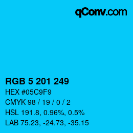 Color code: RGB 5 201 249 | qconv.com