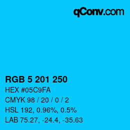 Color code: RGB 5 201 250 | qconv.com