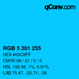 Color code: RGB 5 201 255 | qconv.com