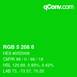 Code couleur: RGB 5 208 8 | qconv.com