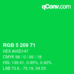 Color code: RGB 5 209 71 | qconv.com