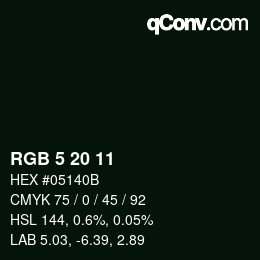 Color code: RGB 5 20 11 | qconv.com