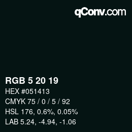 Color code: RGB 5 20 19 | qconv.com
