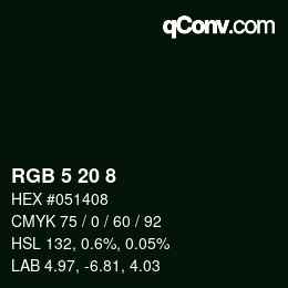 Color code: RGB 5 20 8 | qconv.com