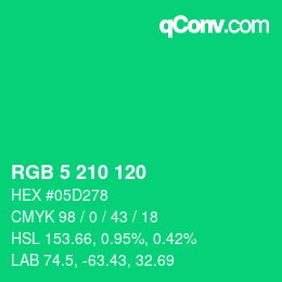 Color code: RGB 5 210 120 | qconv.com