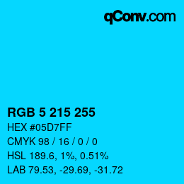 Color code: RGB 5 215 255 | qconv.com