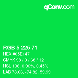 Color code: RGB 5 225 71 | qconv.com