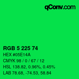 Color code: RGB 5 225 74 | qconv.com
