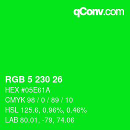 Color code: RGB 5 230 26 | qconv.com