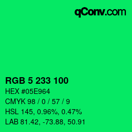 Color code: RGB 5 233 100 | qconv.com