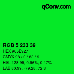 Color code: RGB 5 233 39 | qconv.com