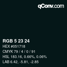 カラーコード: RGB 5 23 24 | qconv.com