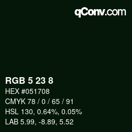 Farbcode: RGB 5 23 8 | qconv.com
